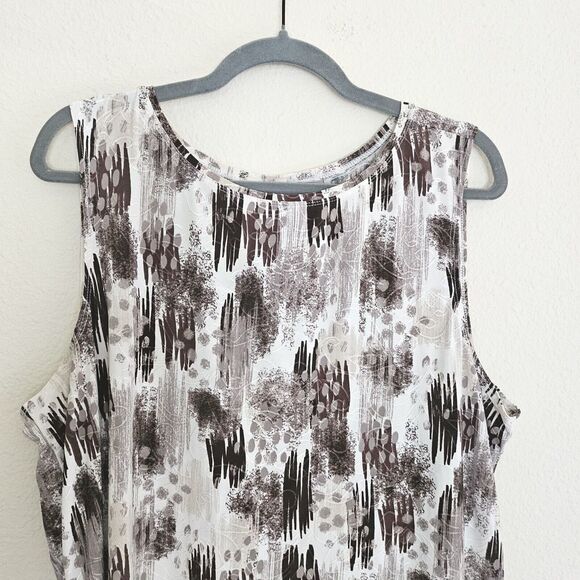 Chico's Easywear Printed Textured Top Womens Size 3 US XL/16 Sleeveless … - Picture 2 of 8
